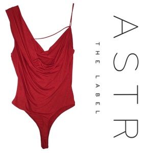 ASTR - ASYMMETRICAL BODYSUIT Salsa (color) - NWOT Size M